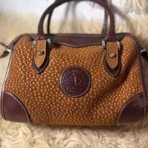 Beautiful soft suede and leather satchel zip Los Cardeles Brand